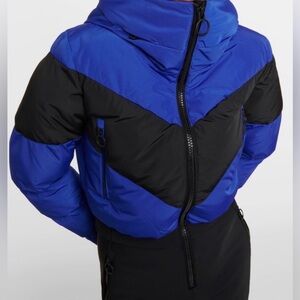 Fusalp Blue and Black Ski Puffer ski suit with Hood